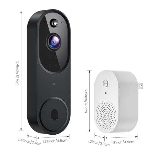 Guggre 1080P Wireless Video Doorbell Camera, Night Vision, Cloud Storage (Sold Separately), 2.4GHz Wi-Fi Only, Smart AI Human Detection, Real-Time Alert, 2-Way Audio, Battery Powered 9