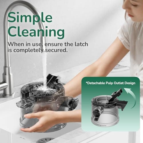 Canoly C16 Cold Press Juicer, 6" Extra Wide Feed Chute, 3-IN-1 Strainers (Juice & Sorbet & Nut Milk), Powerful AC Brushless Motor, Self Precut System, Juicer Machines with BPA-Free (Space Gray) 11