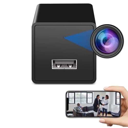 Keslom Wireless Smart Spy Small 1080P Indoor USB Charger WiFi Hidden Security Camera Baby Monitor Surveillance Camera Motion Detection with App Live Feed