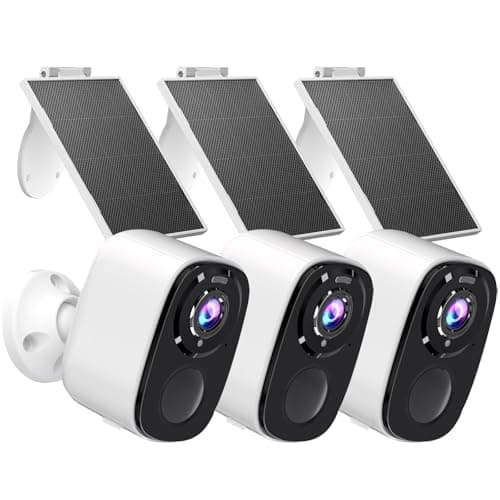 Rraycom 5MP Solar Security Cameras Wireless Outdoor with Solar Panel, 2K QHD WiFi Wireless Camera for Home Security with Color Night Vision, Motion Detection, 2-Way Talk, Compatible with Alexa