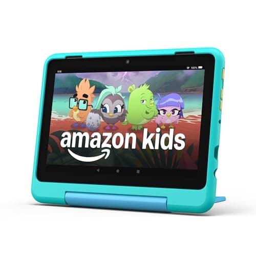 Amazon Fire HD 8 Kids Pro tablet (newest model), ages 6-12. Bright 8" HD screen, includes ad-free content, parental controls, 13-hr battery, slim case for older kids, 32GB, Hello Teal
