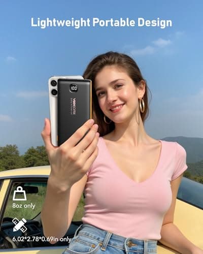 Portable Charger Power Bank Built in Cables and Wall Plug, 10000mAh Phone Battery Pack Fast Charging, USB C External Slim PowerBank, Travel Essentials Compatible with iPhone 17 16 15 14 Samsung iPad 8