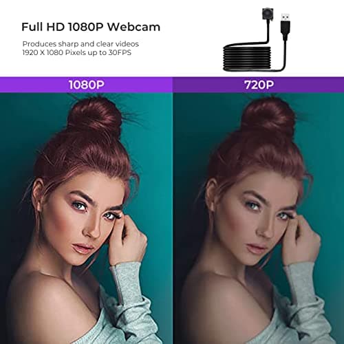 PEGATISAN 1080P Webcams Eye Contact Computer Camera Center Cam with Microphone 120°Wide-Angle Mini USB Cameras Webcam for Zoom/Skype/Teams, Conferencing/Calling/Gaming Laptop 5