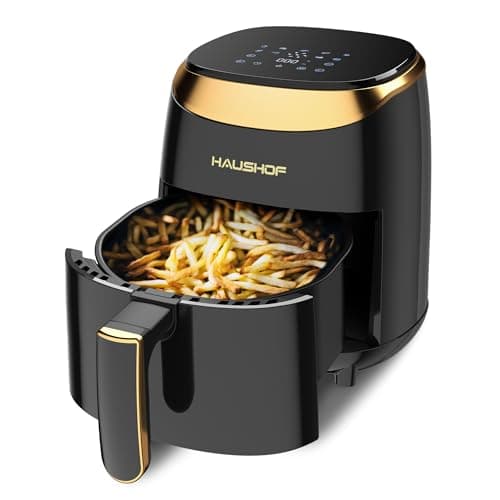 HAUSHOF Air Fryer, 4.2 Quart Instant Pot with 9-in-one Cooking Functions, Nonstick Stainless Steel & Dishwasher-Safe, No-Oil Air Fry, Roast, Bake, Reheat, Fit for 1-4 People (Black)