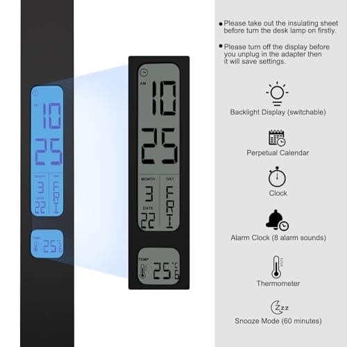 10 in 1 Smart Desk Lamp Led, Desk Light for Colleage Drom Room Office, Eye-Caring Table Lamp with Night Light, Lamp for Desk with 10W Wireless Charger, Dimmable Touch Lamp, Birthday Gifts for Women 6