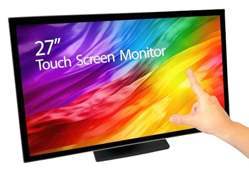 ANGEL POS 27" Metal Housing Commercial Grade Capacitive LED 10 Point Multi-Touch HDMI VGA Monitor 16:9 Display 1080p, True Flat Seamless Touchscreen, Great for Office, POS, Retail, Restaurant