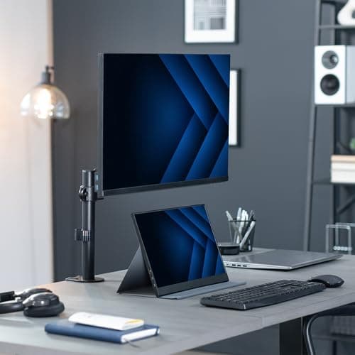 VIVO Single Monitor Arm Mount for 17 to 32 inch Screens - Tension Height Adjustment, Full Articulating Tilt, Swivel, Heavy Duty VESA Stand with Desk C-clamp and Grommet Option STAND-V001K 6