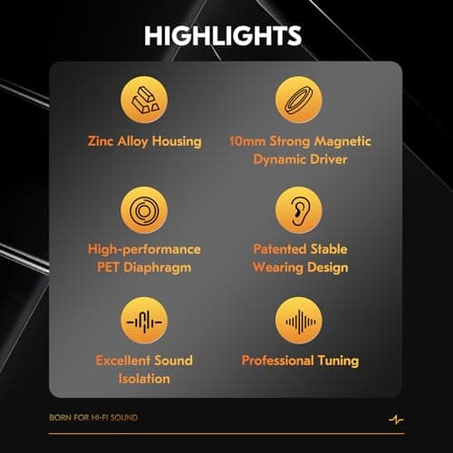 CCZ DC03 in Ear Monitor Headphones, IEMs for Gaming, Deep Bass Sound Wired Earbuds, 1DD HiFi in Ear Headphones Noise Cancelling Ear buds, in Ears for Singers Musician Stage Drummer(Black, without Mic) 9