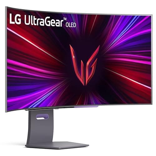 LG 45GS95QE Ultragear OLED Curved Gaming Monitor 45-Inch WQHD 800R 240Hz 0.03ms DisplayHDR True Black 400 AMD FreeSync Premium Pro NVIDIA G-Sync HDMI 2.1 DisplayPort Tilt/Height/Swivel Stand - Black 10