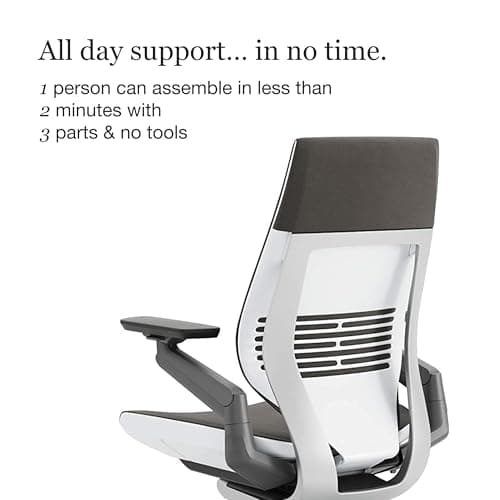 Steelcase Gesture Office Chair - Ergonomic Work Chair with Wheels for Carpet - Comfortable - Intuitive-to-Adjust for Desk - 360-Degree Arms - Graphite Gray Fabric 7