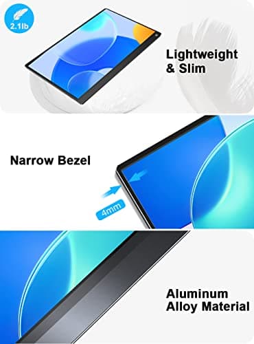 UPERFECT Battery Portable Monitor 120Hz Touchscreen, Upgraded 15.6 Inch IPS HDR 1920X1080 FHD USB C Monitor Built-in 10800mAh Battery & Quad Speaker, Eye Care with HDMI USB Type-C Smart Case 6