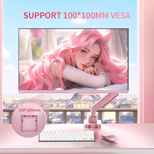 CUNPU 27 Inch Pastel Pink Gaming Monitor QHD 2560x1440 180/200Hz 1ms GTG Fast IPS Computer Monitor, 90% DCI-P3, Adaptive Sync, Built in Speaker, Height/Swivel/Tilt/Pivot Adjustable Stand, HDMI,DP 7