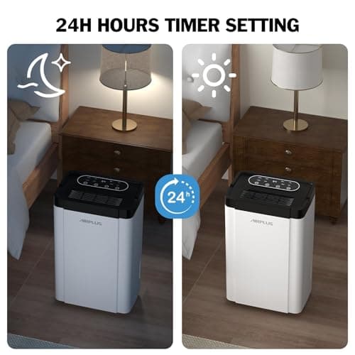 AIRPLUS 4500 Sq.Ft 70 Pint Dehumidifier for Basements,0.8gallon Water Tank,Smart Dehumidifiers for Home,Dehumidifier with Drain Hose for garage,basement,bathroom 5