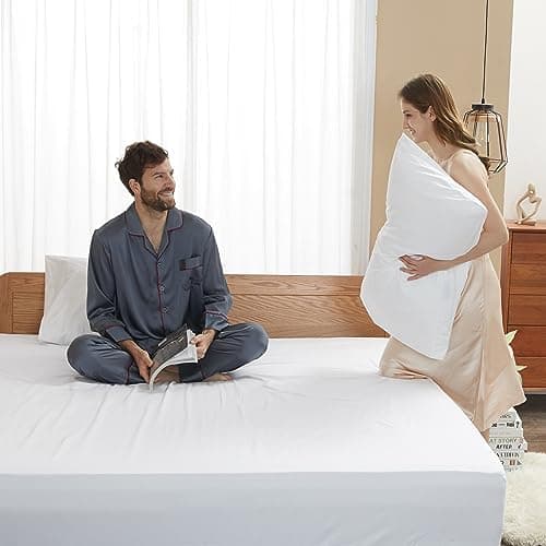 Sunflower Queen Fitted Sheet, 1-Piece Extra Deep Pocket Fitted Bottom Sheet 22", 100% Cotton Sateen Soft Breathable, White 8