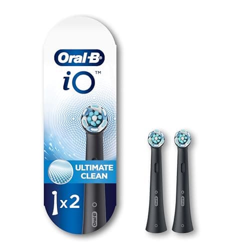 Oral-B iO Series Ultimate Clean Electric Toothbrush Replacement Brush Heads for an Oral-B Electric Toothbrush, 2 Count, Black