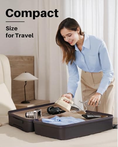 1200W Portable Travel Steamer Iron for Clothes - 4 Modes, LCD Display, 10S Fast Heating, 180° Swivel Handle, Powerful Wrinkle Remover for Home, Dorm, and Travel – White 7