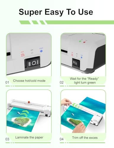 Buyounger Laminator Machine, A3 Laminator Machine with 30 Laminating Sheets, 13 Inch Laminating Machine with Built-in Paper Cutter & Corner Rounder, Thermal and Cold 11X17 for Home School Office 7