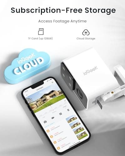 ieGeek Security Cameras Wireless Outdoor Pan Rotating 180° Home Security Cameras, 2.4G WiFi Camera Battery Powered with 2K Color Night Vision, Smart AI Detection, 2-Way Audio, Local/Cloud Storage,IP65 7