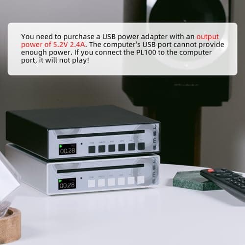 SMSL PL100 CD Player 3.5mm High-Power Headphone Output RCA Optical Coaxial Output Supports Transmission MQA Decoder CS43131 Decoding Chip Decoding Headphone Amplifier (PL100-Silver) 8