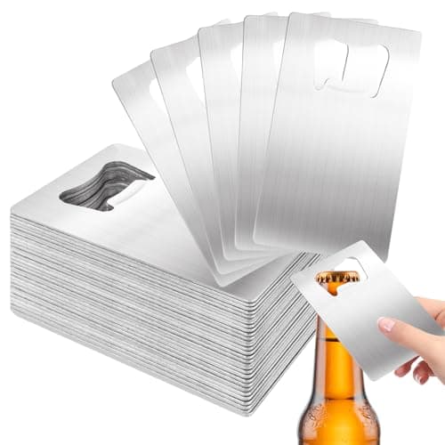 ABuff 60PCS Credit Card Bottle Opener Stainless Steel Beer Bottle Opener for Wallet Pocket, Pocker Cap Openers for Wedding Party Groomsmen Bridesmaid Gifts