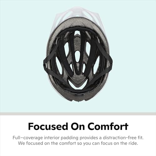 Schwinn Thrasher Helmet for Adults, White, Size 58-62 cm for Riders Ages 14+, Lightweight Microshell, Adjustable Dial and Straps, Interior Padding, 20 Air Vents, Removable Visor, Adult Bike Helmet 5