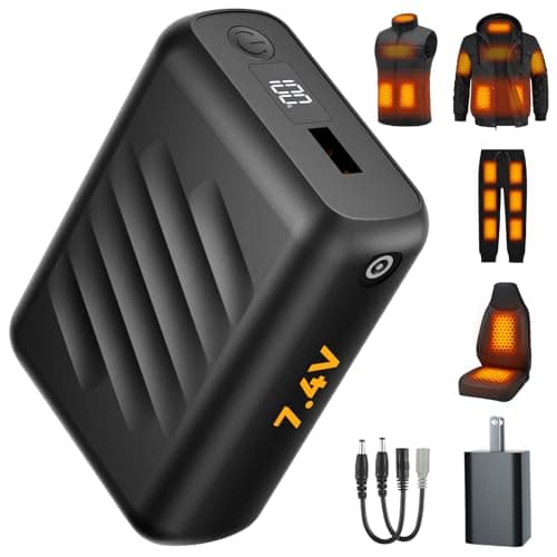 RIAFOX DC Output 7.4V 20000mAh USB 5V2A Battery Pack Heated Clothing Women Men Jacket Coat Blanket Camping Chair Charger Power Bank for Wulcea Venustas Weamest Kovnlo Gotobi Ororo Tidewe Mnzz