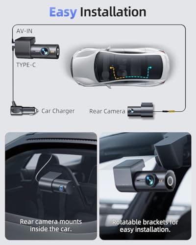 4K Dash Cam Front and Rear, 5G WiFi & GPS & 64GB Card, 1.5" IPS Display Dash Camera for Cars, 4K+1080P Dual Car Dashcam with 24H Parking Mode, Night Vision, G-Sensor, Loop Recording, WDR, 170° Angle 8