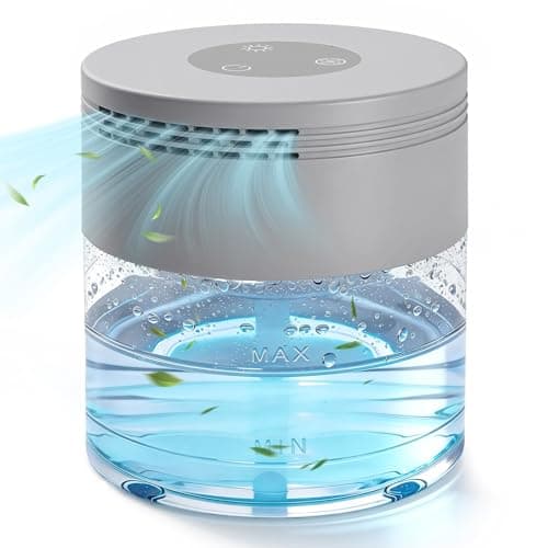 Water Air Purifier, Water Based Air Purifier for Home with 24H Auto Shut-off, 3 Speeds, Air Washer with 8 LED Night Lights, Air Freshener Revitalizer for Bedroom Office Room Pets Smoke
