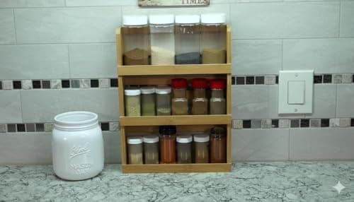 Lipper International 8840 Bamboo 3-Tier Spice Rack, 2.75-inch Depth Accommodates many Types of Spice Jars 5