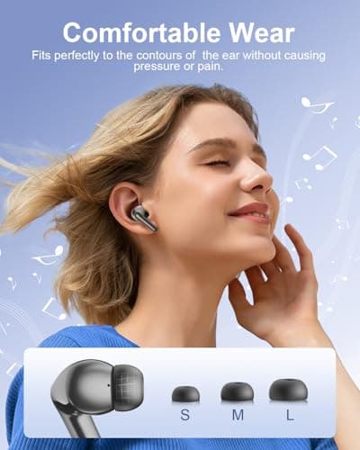 HUIFU Wireless Earbuds Bluetooth Headphones, Earphone with Power Display, 40H Long Playtime, IPX7 Waterproof Ear Buds with Mic for Phone Tablet 6