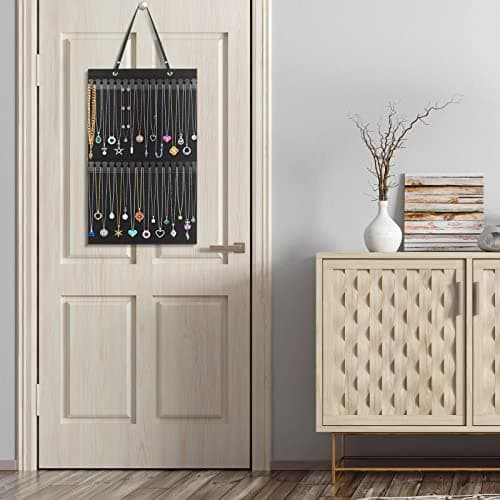 Caffox Hanging Necklaces Holder, Large Jewelry Organizer for Necklaces, Bracelets, and Ankles, Necklaces Display Storage Hanger for Wall, Closet and Door 6