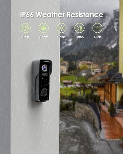 MUBVIEW Wireless Doorbell Camera with Chime 2K HD, WiFi Video Doorbell Camera with Voice Changer, Motion Detector, Anti-Theft Device, Night Vision, 2-Way Audio, SD/Cloud Storage, No Subscription 6