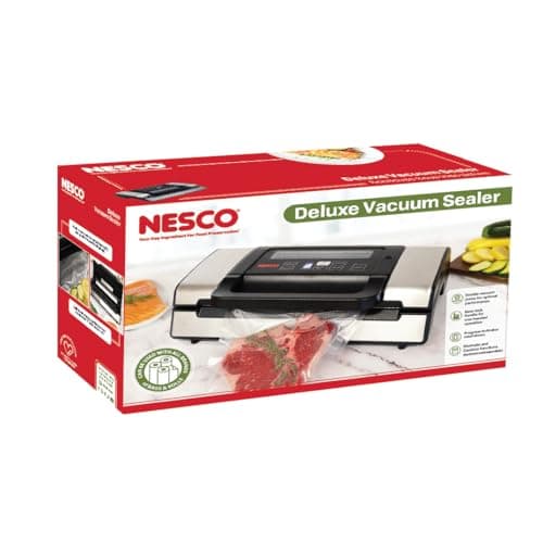 Nesco Deluxe Food VS-12 Vacuum Sealer, 130 Watts, Kit Bags & Viewing Lid, Compact, Silver 8