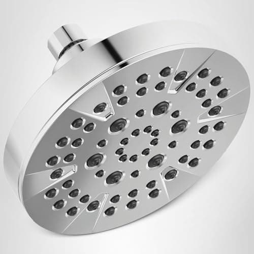 Delta 6-Setting Chrome Shower Head with High Pressure Spray, 6 Inch Round Shower Head, Showerheads, 1.75 GPM Flow Rate, Chrome 52535 7