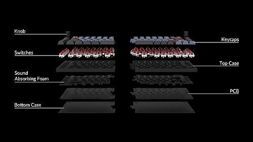 Keychron Q11 QMK/VIA TKL Split Keyboard Ergonomic, 91 Keys 75% Layout Wired Mechanical Gaming Keyboard Mac & Windows with Full Alu Frame, PBT Keycaps & Knobs, RGB Backlight Hot-Swappable Red Switch 5