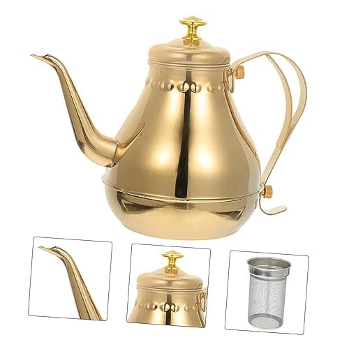 LABRIMP Electric Tea Kettle 1.2L Gold Teapot Stainless Steel Kettle Tea Kettles Stovetop Anti-Scald 8