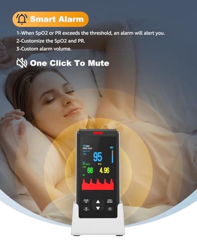 Pulse Oximeter Fingertip Handheld Pulse Oximeter With Continuous Monitor Blood Oxygen Saturation Monitor for Adults Rechargeable Monitor Oxygen Meter For SpO2/PR/PI 5