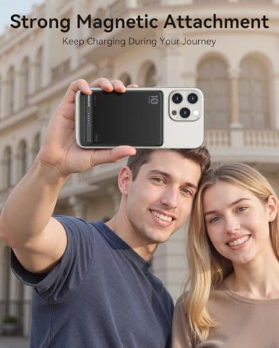 Kuulaa for MagSafe Battery Pack 10000mAh, 20W Ultra Slim Wireless Portable Phone Charger with LED Display, Magnetic Power Bank for iPhone 16/15/14/13/12 (Black) 5