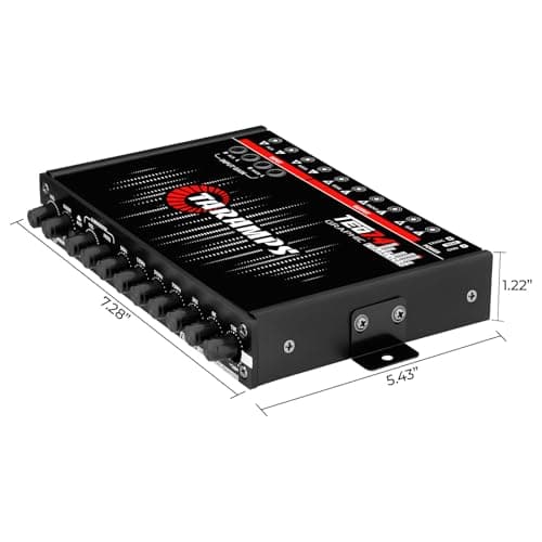Taramps TEQ 7.4 Stereo 7-band Graphic Equalizer Car Audio Rca Input/Output, Auxiliary Gain, Fader Control 2 Input Channel 3 Output Channel, Blue LED Sound Equalizer 6