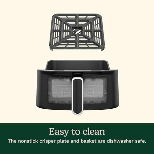 Cuisinart Air Fryer, 6-Quart Basket Large Fryer with 5 Cooking Functions to Roast, Bake, Broil, Air Fry and Keep Warm, 5 Airfryer Presets, Dishwasher-Safe Parts, AIR-200NAS, Stainless Steel & Black 6