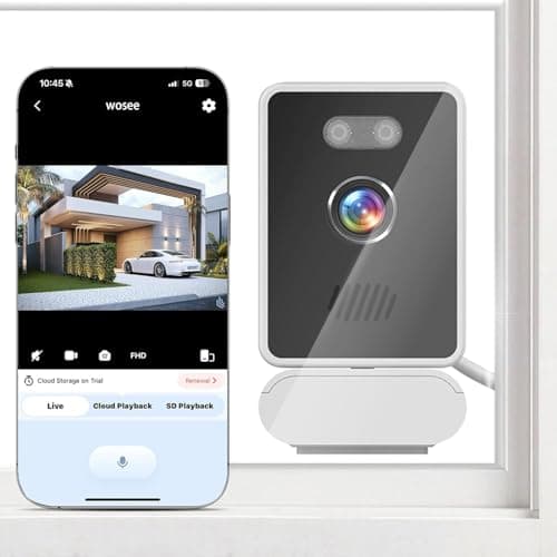 CowWolf Window Camera 5MP 2K,2.4GHz & WiFi Indoor Cameras for Home Security,Dog/Pet Camera with Mounting Sticker Al Color Night Vision,Person & Motion Detection