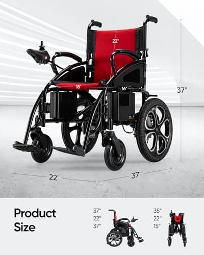 Electric Wheelchair for Adults,500W Dual Motors Powerful, 16 Inch Big Wheels, All Terrain Power Wheelchair, Compact Portable Motorized Wheelchair for Seniors, Long Travel Range 7