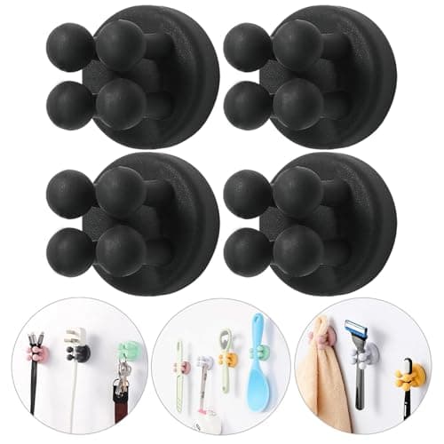 Razor Holder Shaver Hook Hanger Stand - 4Pcs Silicone Toothbrush Holders for Shower Wall Mounted Self Adhesive Cute Utility Bathroom Kitchen Organizer Storage Hook for Hanging Loofah Towel Tooth Brush