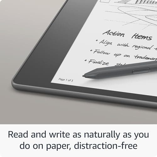 Amazon Kindle Scribe (16 GB) - Now write directly on books and documents. With built-in notebook summarization. A Kindle and notebook, all in one. Includes Basic Pen 6