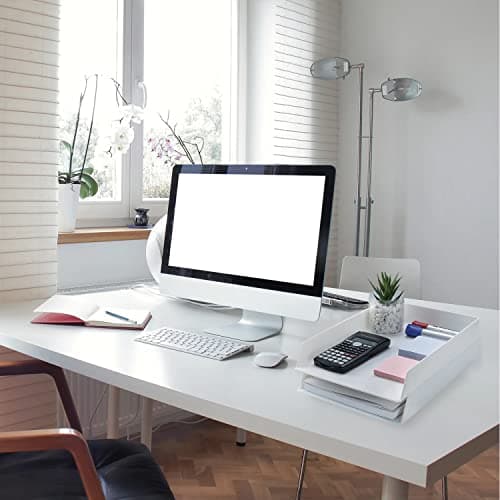 Mr. Pen- Letter Tray Desk Organizer, Plastic, 2 Pack, White File Organizer for Desk, Paper Organizer for Desk, Paper Holder for Desk, White Desk Organizer, Paper Tray Organizer, Office Desk Organizers 8