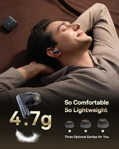 Baseus Hybrid Active Noise Cancelling Wireless Earbuds, Immersive Heavy Bass Sound -50dB, 6 Mics AI ENC Calls, 65H Playtime, Multipoint Connection, Waterproof, Bluetooth 5.3, App Customized-Bowie 30 7