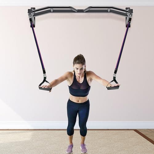 Kipika 48" Ceiling Mounted Pull Up Bar, Heavy Duty Multi-Grip Chin Up Bar,Mounted Pullup Bar, Adjustable Height, Pull Up Bands for Chin Ups & Body Stretching, Ideal for Home Gym and Strength Training (48" Wall Mounted Pull Up Bar) 9