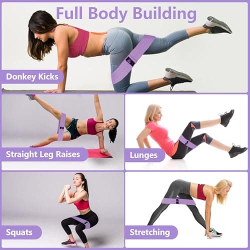 CFX Resistance Bands Set, Exercise Bands with Non-Slip Design for HIPS & Glutes, 3 Levels Workout Bands for Women and Men, Booty Bands for Home Fitness, Yoga, Pilates 7