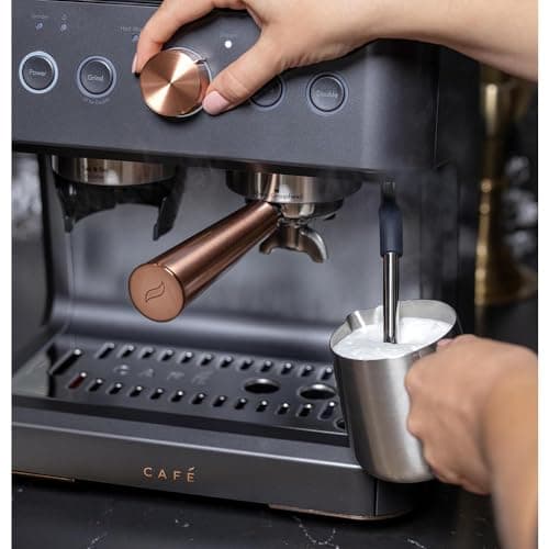 Café Bellissimo Semi Automatic Espresso Machine + Milk Frother | WiFi Connected| Built-In Bean Grinder, 15-Bar Pump & 95-Ounce Water Reservoir | Matte Black, C7CESAS3RD3 7