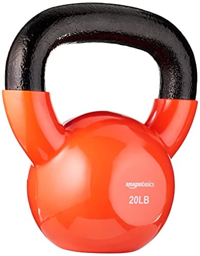 Amazon Basics Vinyl Kettlebell, 20 Pounds, Orange